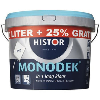 Promotions Histor Monodek Ral 9010 10l+2,5l Gratis - Zelfbouwmarkt - Valide de 20/08/2019 à 23/09/2019 chez Zelfbouwmarkt