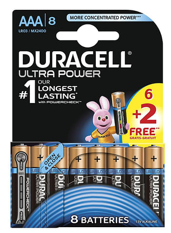 Promotions Batterijen Duracell Aaa Lr03 Ultra Power Blister 6+2 Gratis - Duracell - Valide de 20/08/2019 à 23/09/2019 chez Zelfbouwmarkt