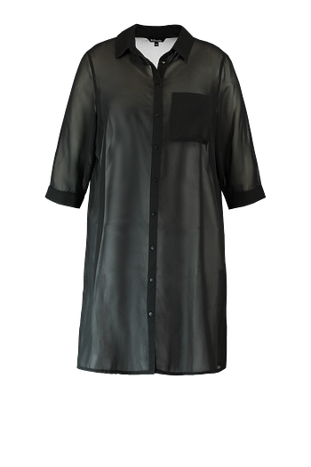 Promotions MS Mode Dames Transparante blouse Zwart - Produit maison - MS Mode - Valide de 12/09/2019 à 30/09/2019 chez MS Mode