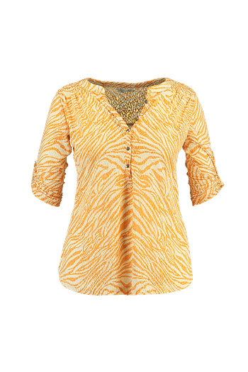 Promoties MS Mode Dames Top met animalprint Oranje - Huismerk - MS Mode - Geldig van 13/09/2019 tot 23/09/2019 bij MS Mode