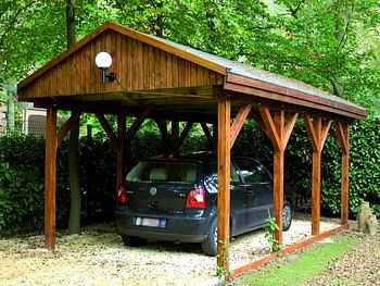 Huismerk - Makro Carport hout puntdak 340 x 590 cm - Promotie bij