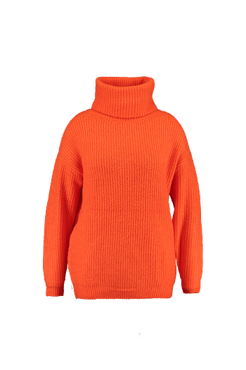 Promoties MS Mode Dames Gebreide trui met col Oranje - Huismerk - MS Mode - Geldig van 30/09/2019 tot 13/10/2019 bij MS Mode
