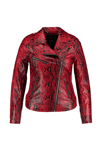 Promoties MS Mode Dames Bikerjack met slangenprint Rood - Huismerk - MS Mode - Geldig van 30/09/2019 tot 13/10/2019 bij MS Mode