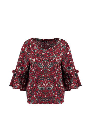 Promoties MS Mode Dames Blouse met print Rood - Huismerk - MS Mode - Geldig van 30/09/2019 tot 13/10/2019 bij MS Mode