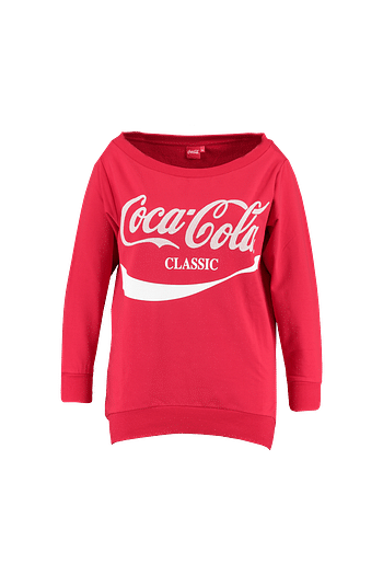 Promotions MS Mode Dames Sweater met Coca-Cola print Rood - Produit maison - MS Mode - Valide de 30/09/2019 à 13/10/2019 chez MS Mode