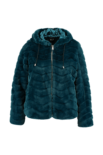 Promoties MS Mode Dames Fake fur jas Turquoise - Huismerk - MS Mode - Geldig van 30/09/2019 tot 13/10/2019 bij MS Mode