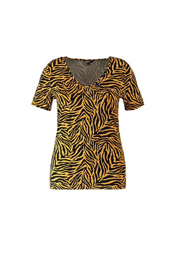 Promoties MS Mode Dames T-shirt met V-hals en zebraprint - Huismerk - MS Mode - Geldig van 30/09/2019 tot 13/10/2019 bij MS Mode
