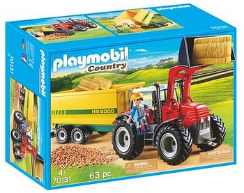 Promoties 70131 Grote tractor met aanhangwagen - Playmobil - Geldig van 19/10/2019 tot 08/12/2019 bij ToyChamp
