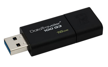 Promoties Kingston DataTraveler 100 G3 - USB flash drive - 16 GB - USB 3.0 - black - Kingston - Geldig van 09/12/2019 tot 09/01/2020 bij Auva