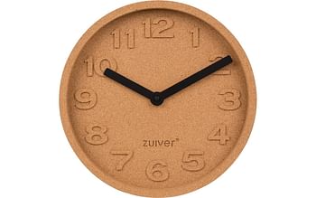 Promoties Klok Cork Time, 31 cm diameter, 5,5 cm d wijzers black - Zuiver - Geldig van 03/01/2020 tot 16/02/2020 bij Goossens Wonen & Slapen