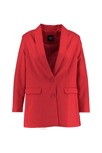 Promoties MS Mode Dames Lange blazer met Polygiene Rood - Huismerk - MS Mode - Geldig van 09/02/2020 tot 18/02/2020 bij MS Mode
