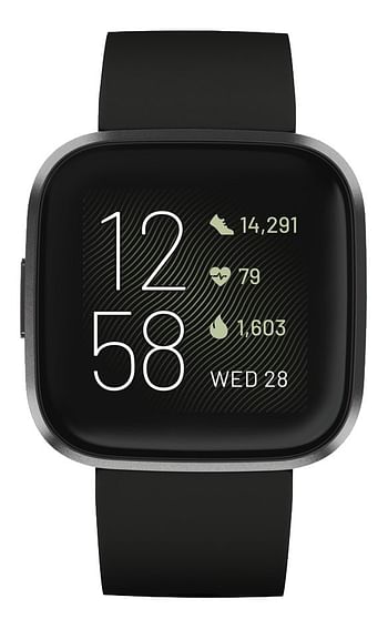 Promoties Fitbit Smartwatch Versa 2 carbon black - Fitbit - Geldig van 17/02/2020 tot 30/06/2020 bij Dreamland