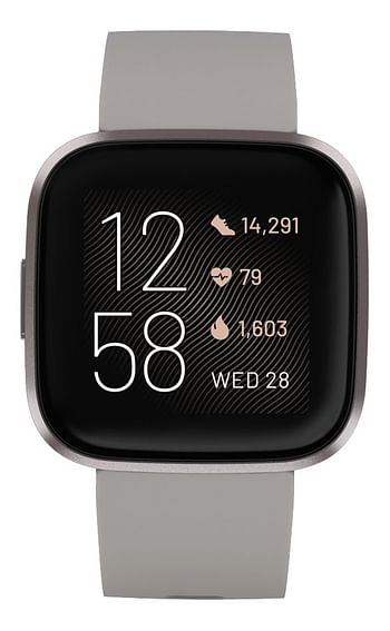 Promoties Fitbit smartwatch Versa 2 stone/mist - Fitbit - Geldig van 17/02/2020 tot 30/06/2020 bij Dreamland