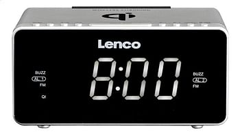 Promoties Lenco Wekkerradio CR-550 zilver - Lenco - Geldig van 17/02/2020 tot 30/06/2020 bij Dreamland