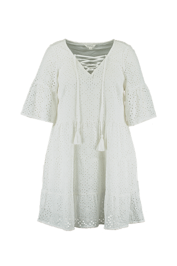 Promoties MS Mode Dames Bohemian jurk Wit - Huismerk - MS Mode - Geldig van 06/06/2020 tot 21/06/2020 bij MS Mode