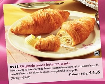 Promoties Originele franse botercroissants - Sweetlife - Geldig van 01/10/2009 tot 31/03/2010 bij Bofrost