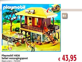 Promoties Playmobil 4826 Safari verzorgingspost - Playmobil - Geldig van 12/11/2009 tot 04/01/2010 bij Colruyt