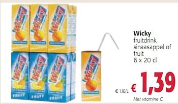 Promoties fruitdrink sinaasappek of fruit - Wicky - Geldig van 08/12/2009 tot 04/01/2010 bij Colruyt