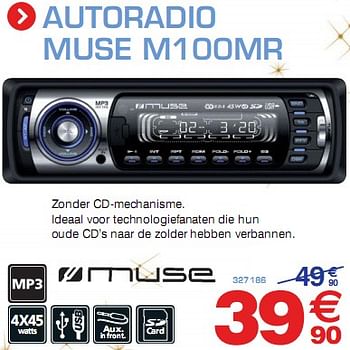 Promoties Autoradio Muse M100MR - Huismerk - Auto 5  - Geldig van 11/12/2009 tot 02/01/2010 bij Auto 5