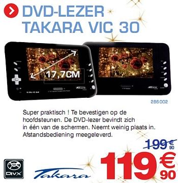 Promoties DVD-Lezer Takara - Takara - Geldig van 11/12/2009 tot 02/01/2010 bij Auto 5
