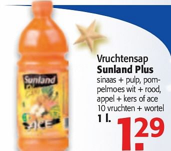 Promoties Vruchtensap Sanland Plus 1l. - Sunland - Geldig van 16/12/2009 tot 05/01/2010 bij Alvo