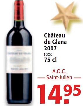 Promoties Château du Glana 2007 75 cl - Rode wijnen - Geldig van 16/12/2009 tot 05/01/2010 bij Alvo