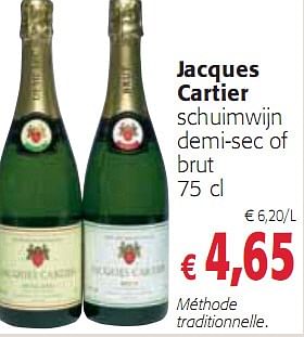 Promoties Jacques Cartier  schuimwijn demi-sec of brut 75 cl - Schuimwijnen - Geldig van 16/12/2009 tot 04/01/2010 bij Colruyt