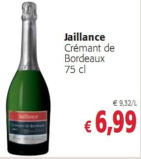 Promoties Jaillance Crémant de Bordeaux 75 cl - Schuimwijnen - Geldig van 16/12/2009 tot 04/01/2010 bij Colruyt