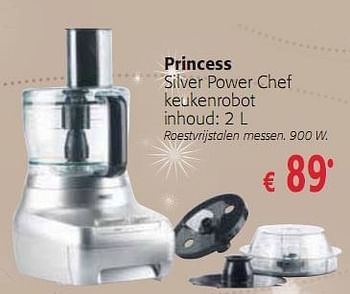 onderschrift Larry Belmont kruis Princess Princess Silver Power Chef keukenrobot inhoud: 2 L - Promotie bij  Colruyt