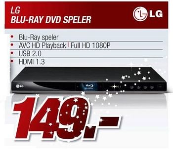 Promoties Blu-Ray Dvd Speler - LG - Geldig van 21/12/2009 tot 04/01/2010 bij Auva