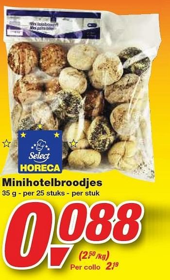 Promoties Minihotelbroodjes  - Huismerk - Makro - Geldig van 30/12/2009 tot 12/01/2010 bij Makro