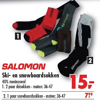 Promotions Ski-en snowboardsokken - Salomon - Valide de 30/12/2009 à 12/01/2010 chez Makro