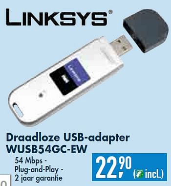 Promotions Draadloze USB - adapter - Linksys - Valide de 30/12/2009 à 26/01/2010 chez Makro