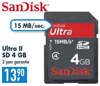 Promoties Ultra ll SD 4 GB - Sandisk - Geldig van 30/12/2009 tot 26/01/2010 bij Makro