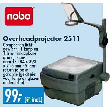 Promoties Overheadprojector 2511 - Nobo - Geldig van 30/12/2009 tot 26/01/2010 bij Makro