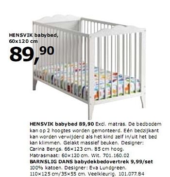 Supermarkt laag poort Huismerk - Ikea HENSVIK babybed - Promotie bij Ikea