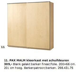 leeg Doorweekt wazig Produit maison - Ikea PAX MALM kleerkast met schuifdeuren - En promotion  chez Ikea