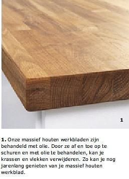 Assimileren Vergelding Brochure Huismerk - Ikea Onze massief houten werkbladen zijn behandeld met olie. -  Promotie bij Ikea