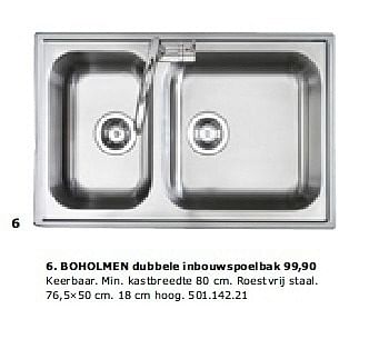trechter eindeloos temperament Huismerk - Ikea BOHOLMEN dubbele inbouwspoelbak 99,90 - Promotie bij Ikea
