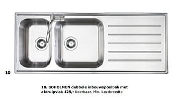 Dwingend Dosering Dood in de wereld Huismerk - Ikea BOHOLMEN dubbele inbouwspoelbak met afdruipvlak - Promotie  bij Ikea