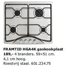 - Ikea FRAMTID HGA4K gaskookplaat Promotie bij