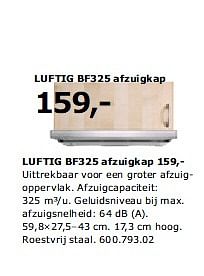 Lol meer en meer Individualiteit Huismerk - Ikea LUFTIG BF325 afzuigkap - Promotie bij Ikea