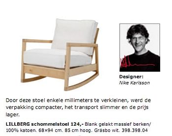 heks capsule Herenhuis Huismerk - Ikea LILLBERG schommelstoel - Promotie bij Ikea