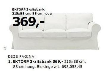Promoties EKTORP 3-zitsbank - Huismerk - Ikea - Geldig van 01/01/2010 tot 31/07/2010 bij Ikea