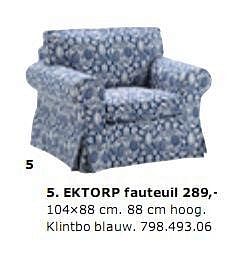 Promoties EKTORP fauteuil - Huismerk - Ikea - Geldig van 01/01/2010 tot 31/07/2010 bij Ikea