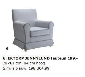 Promoties EKTORP JENNYLUND fauteuil - Huismerk - Ikea - Geldig van 01/01/2010 tot 31/07/2010 bij Ikea