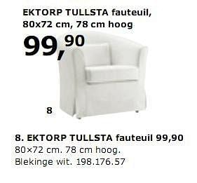 Promoties EKTORP TULLSTA fauteuil  - Huismerk - Ikea - Geldig van 01/01/2010 tot 31/07/2010 bij Ikea