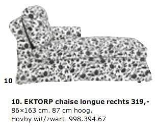 Promoties EKTORP chaise longue rechts - Huismerk - Ikea - Geldig van 01/01/2010 tot 31/07/2010 bij Ikea