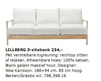 Afhaalmaaltijd canvas Zelden Huismerk - Ikea LILLBERG 3-zitsbank 234 - Promotie bij Ikea