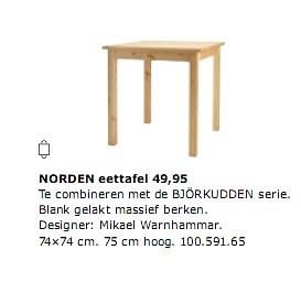 Ondeugd effectief halfgeleider Huismerk - Ikea NORDEN eettafel 49,95 - Promotie bij Ikea